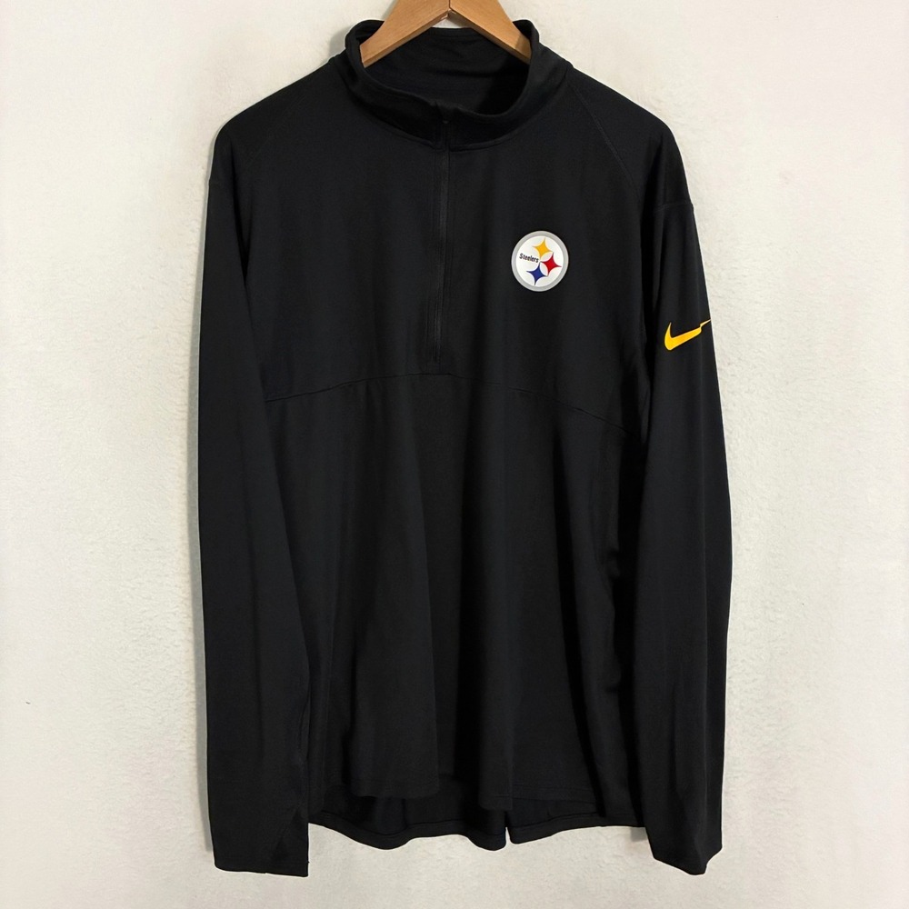 Nike Team Pittsburg Steelers 1/4 Zip Pullover XXL Lightweight Mock Neck Dri Fit